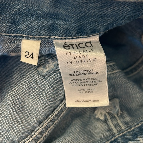 Etica Jean Devon Wide Leg High Rise Mountain Air Light Wash Sz 24 - Picture 10 of 13